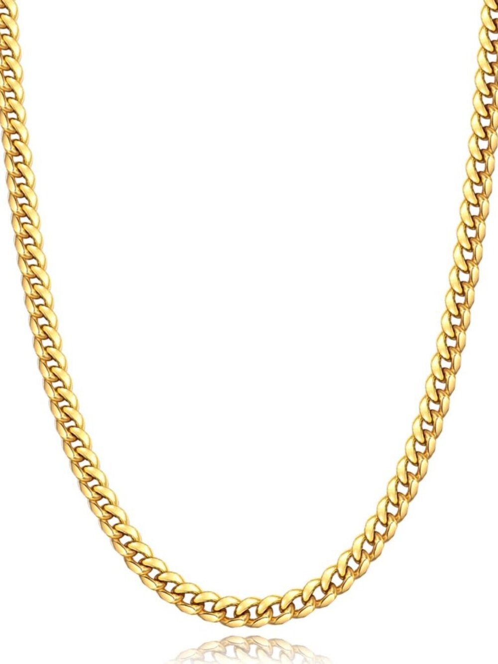 Cuban Link Chain Necklace for Men Boys | 316L Stainless Steel Diamond-Cut Cuban